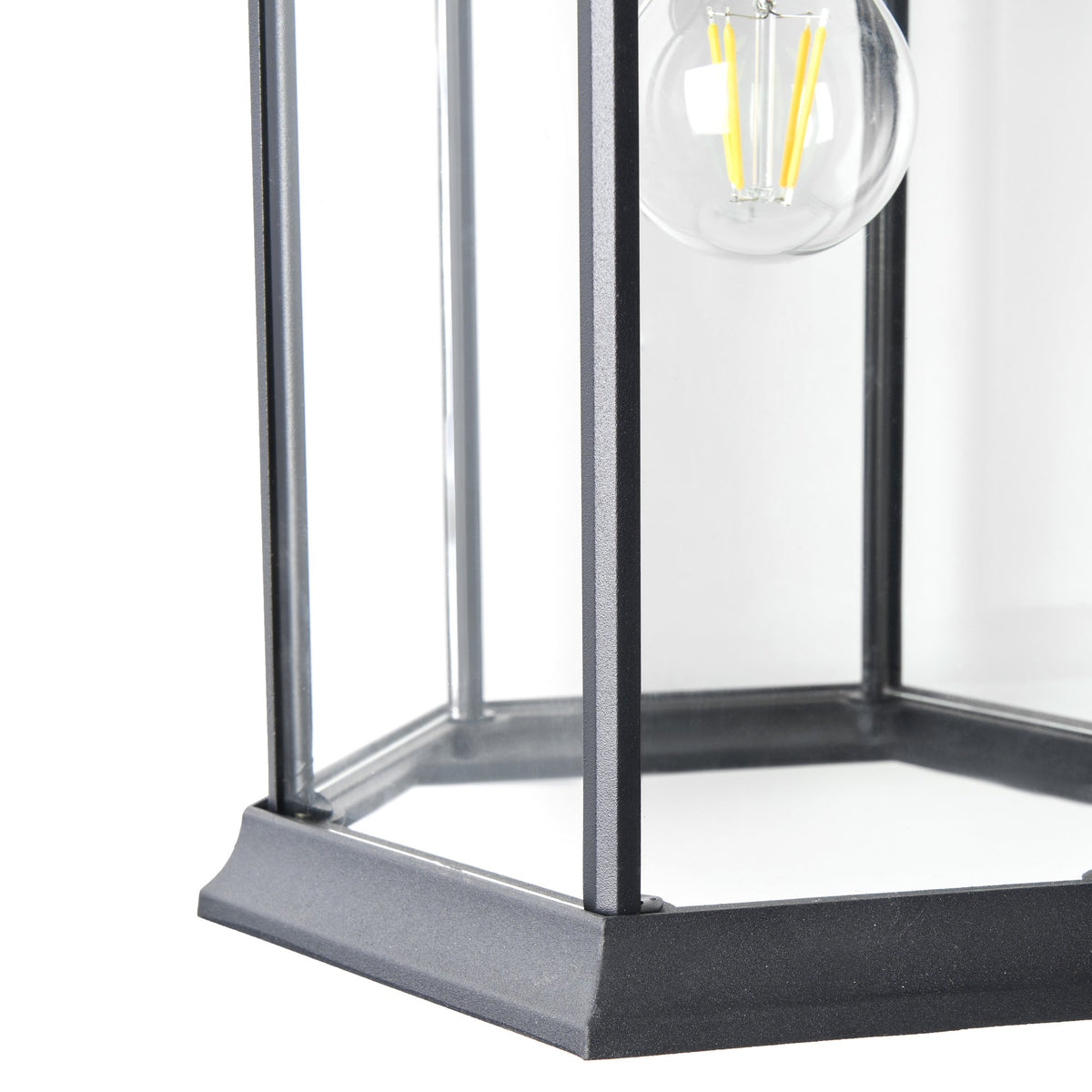 Alvin Large 6 Panel Lantern Black