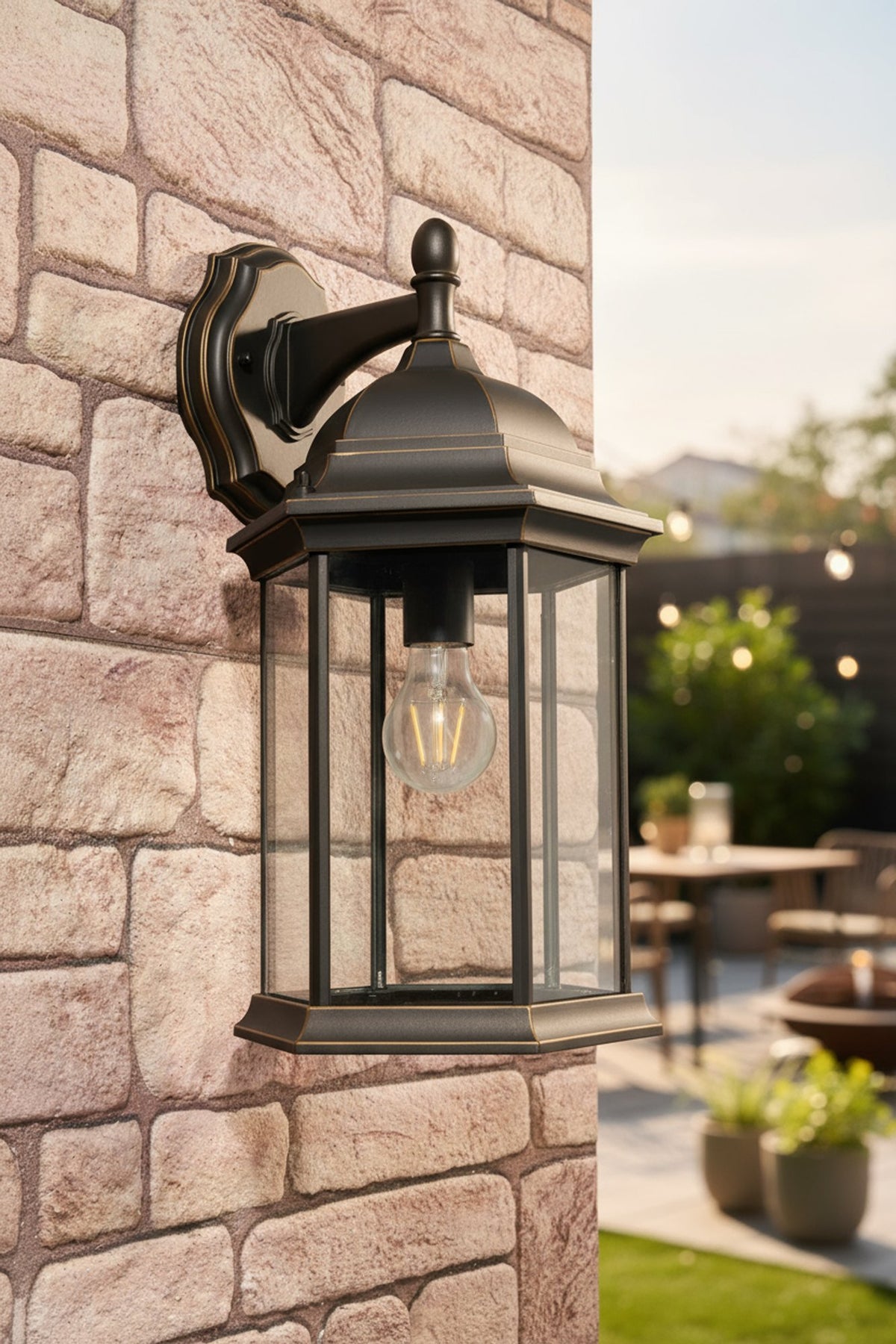 Alvin Large 6 Panel Lantern Antique Bronze