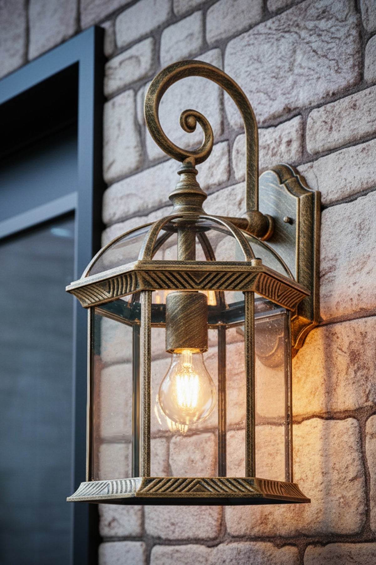 Corbin Large Lantern Brushed Gold