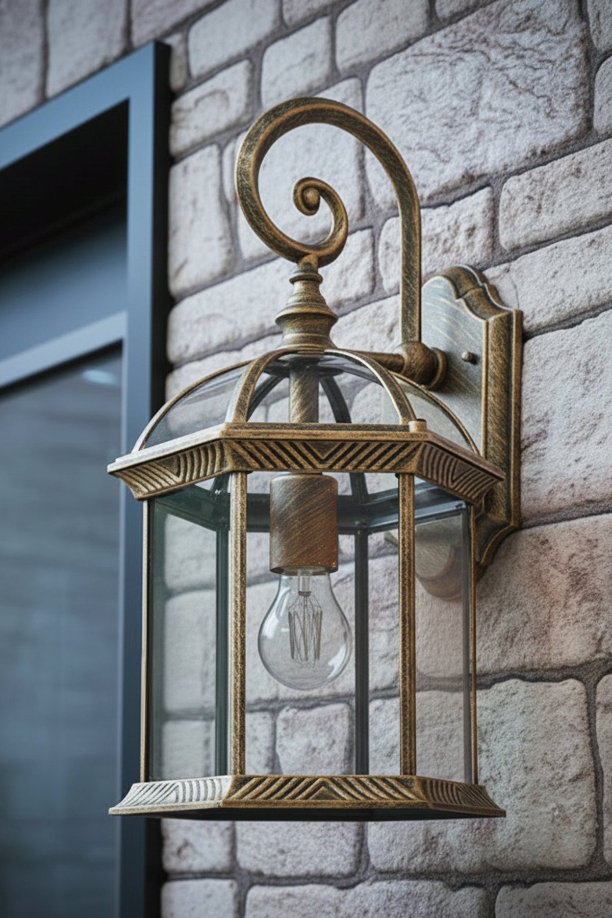 Corbin Large Lantern Brushed Gold