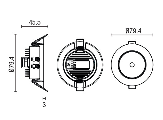 Reno Recessed LED Downlighter with 360 Degree PIR Sensor - White