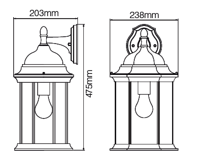 Alvin Large 6 Panel Lantern Antique Bronze