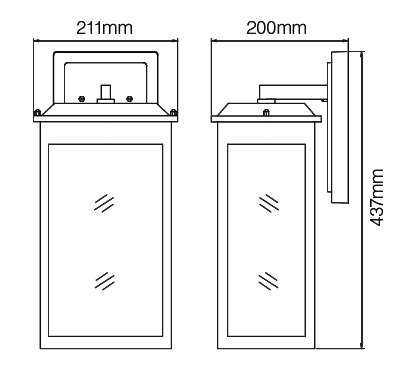 Ainsel 18w LED Large 4 Panel Lantern Black