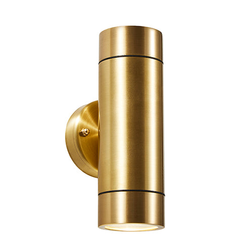Brac Solid Brass Outdoor Up & Down Wall Light, Brass