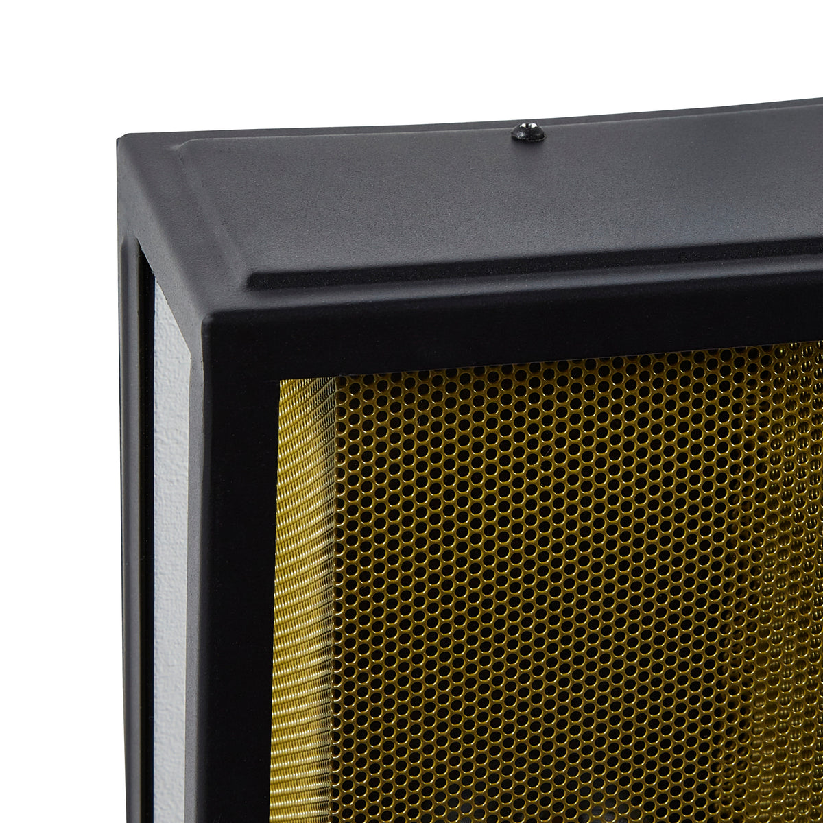 Cuba Outdoor Box Lantern Wall Light with Brass Mesh Insert - Black