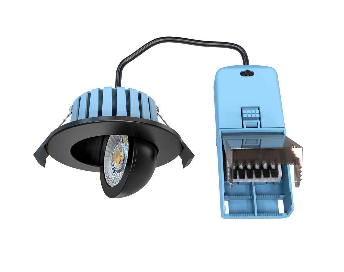 Eden 7 Watt LED Adjustable IP65 Colour Changing Downlight, Black