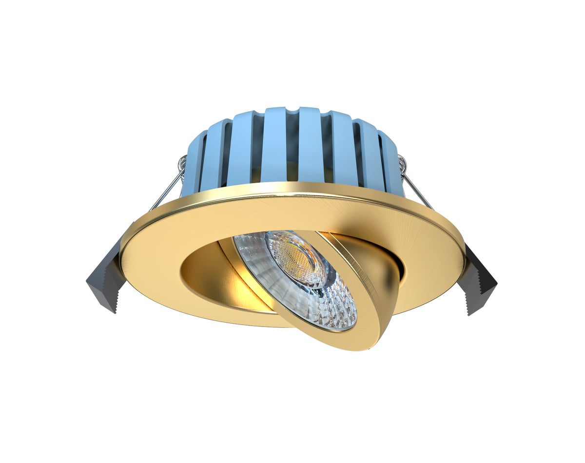 Eden 7 Watt LED Adjustable IP65 Colour Changing Downlight, Satin Brass