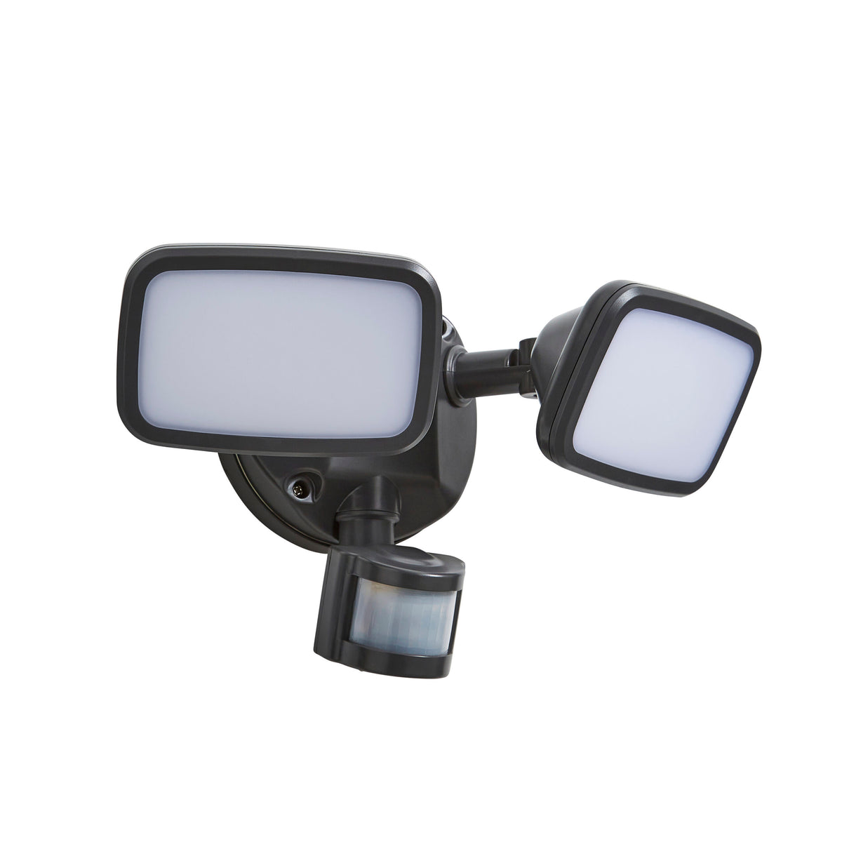 Lynn Twin 20 Watt LED Outdoor Flood Light with PIR Sensor - Dark Grey