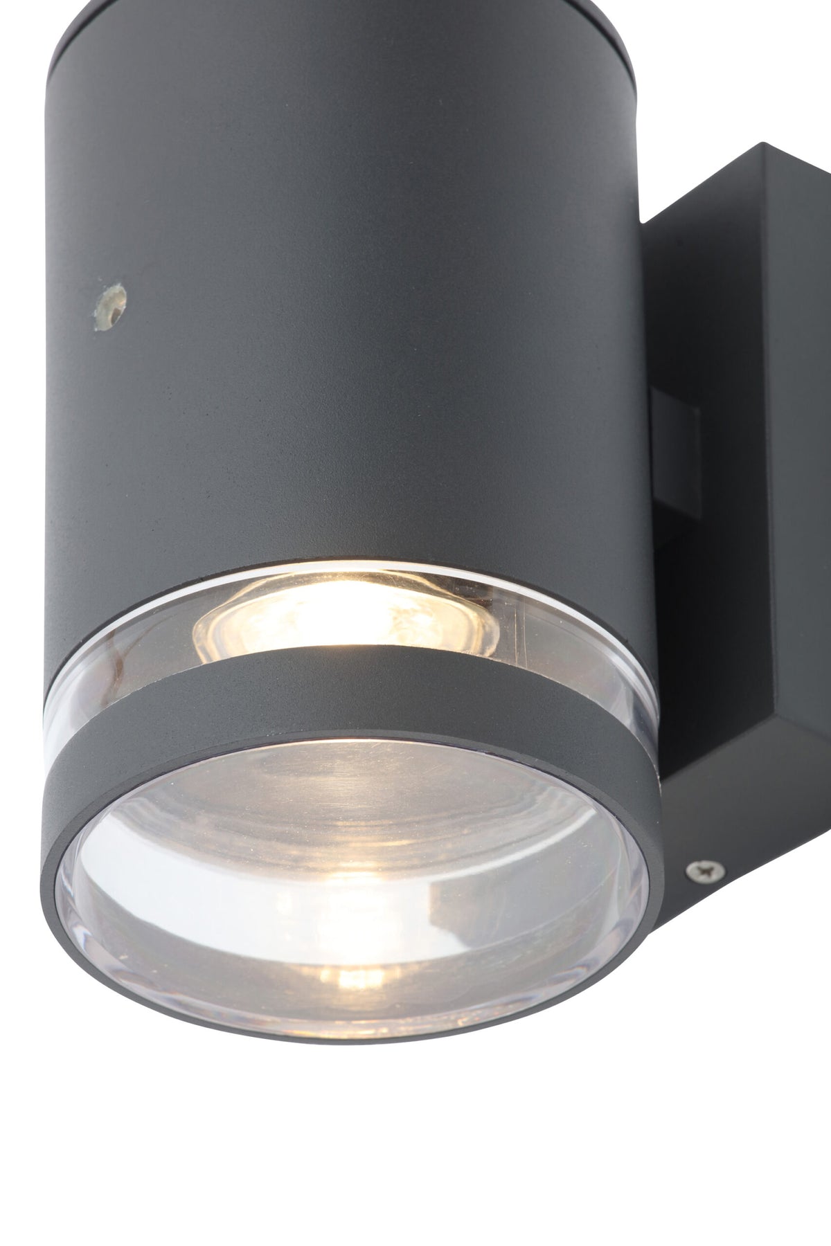 Lens Outdoor Up & Down Wall Light with Photocell, Anthracite