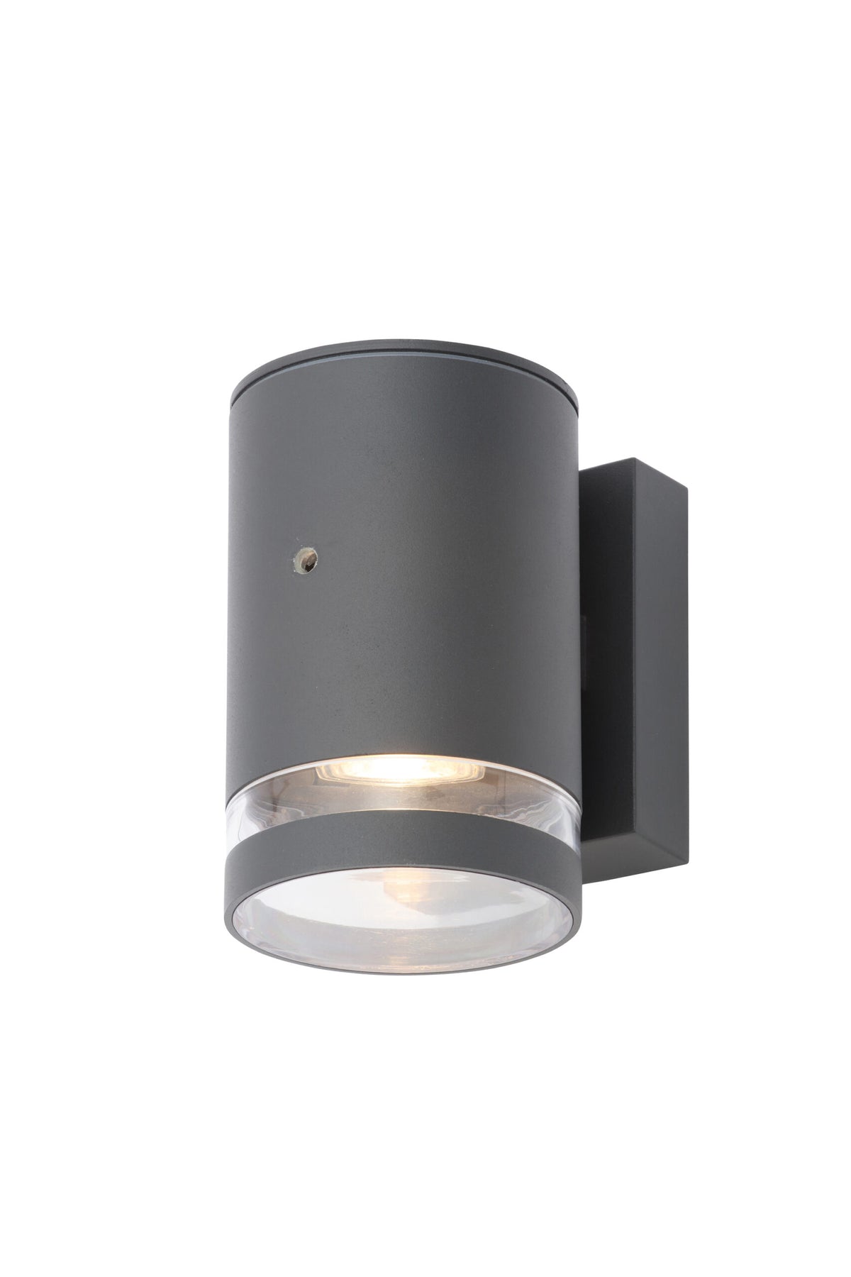Lens Outdoor Wall Light with Photocell, Anthracite