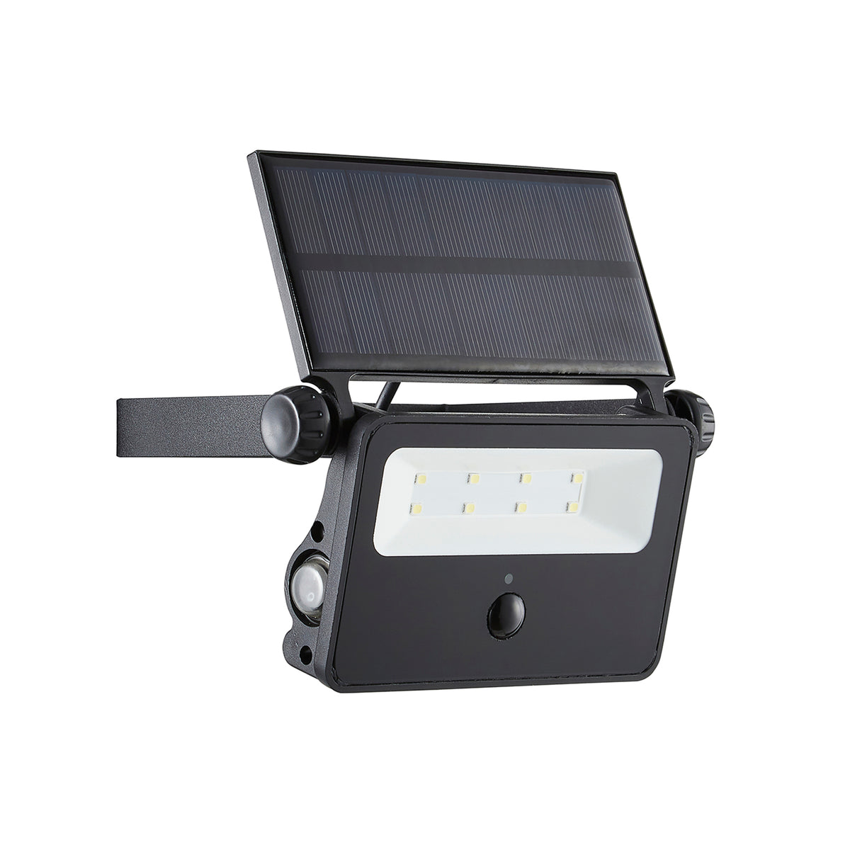 Solar Powered LED Outdoor Security Wall Light with PIR Sensor, Black
