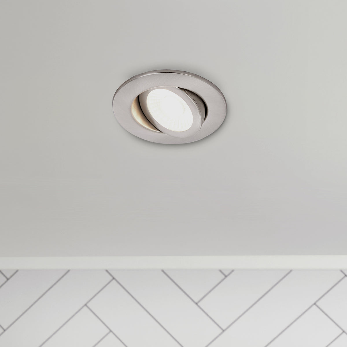 Eden 7 Watt LED Adjustable IP65 Colour Changing Downlight, Satin Nickel