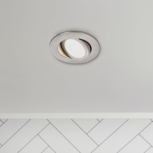 Eden 7 Watt LED Adjustable IP65 Colour Changing Downlight, Satin Nickel