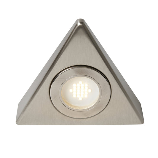 Fonte Triangular Warm White LED Under Kitchen Cabinet Light - Satin Nickel