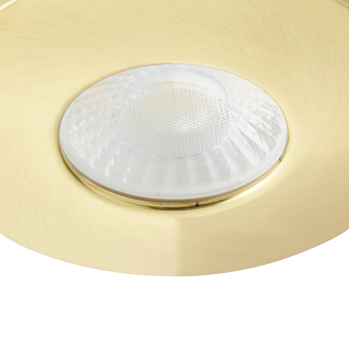 Rhom Fixed LED Fire Rated IP65 Recessed Downlight - Satin Brass
