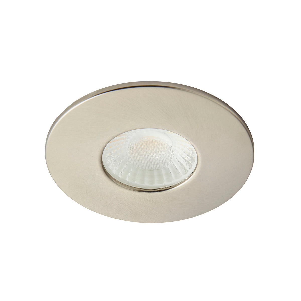 Rhom Fixed LED Fire Rated IP65 Recessed Downlight -Satin Nickel