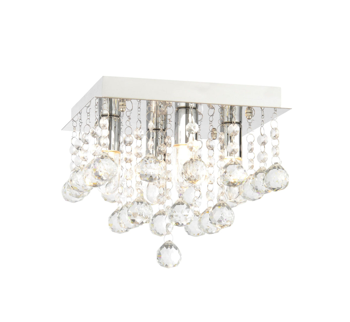 Orlando Bathroom Flush Ceiling Light, Chrome