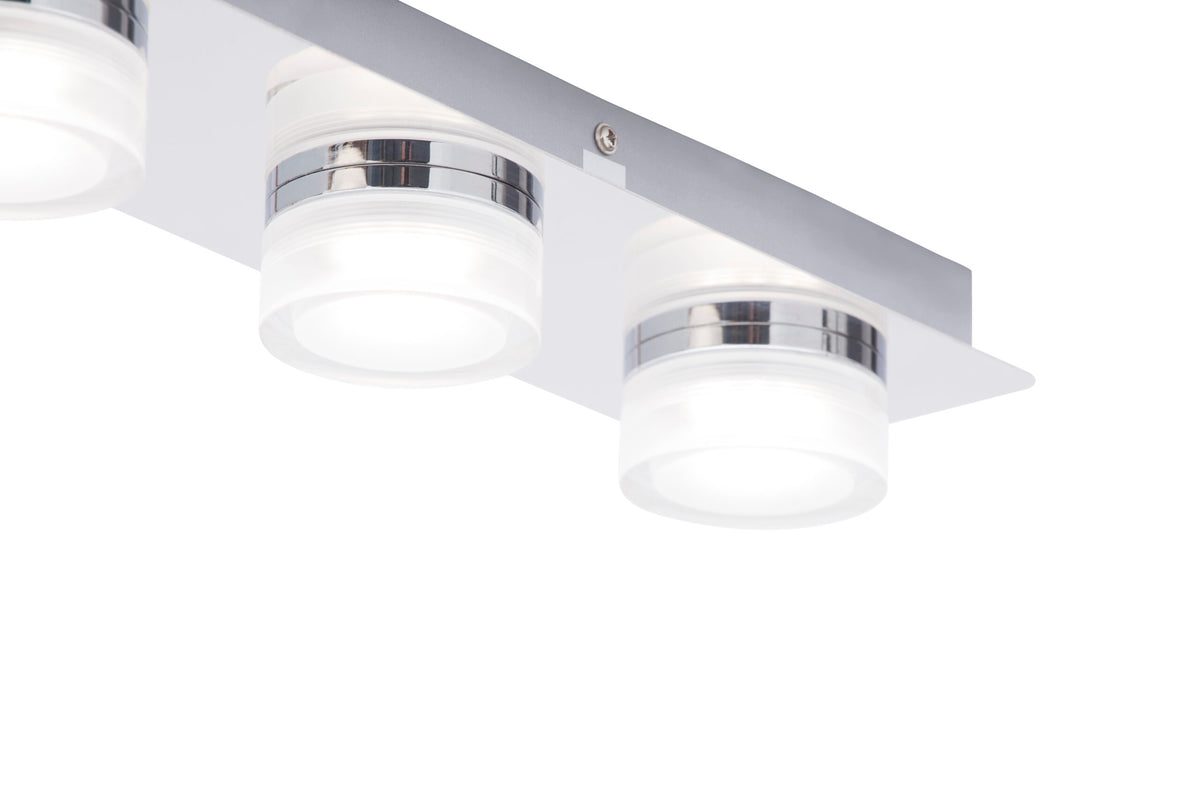 Amalfi LED Bathroom Ceiling Spotlight Bar, Chrome