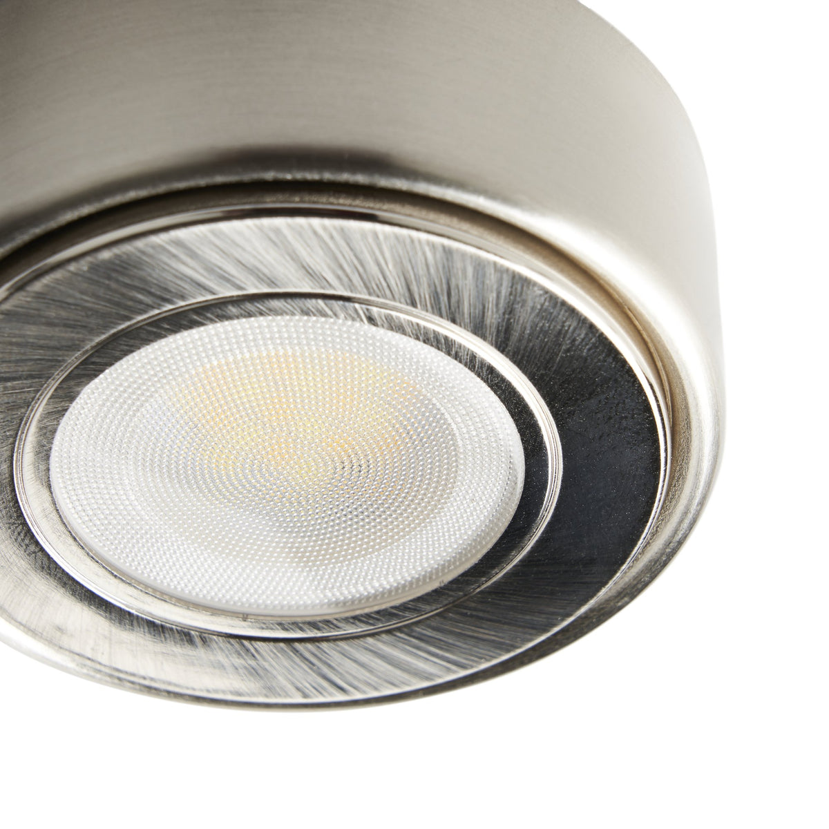 Ellen LED Round Under Cupboard Light Satin Nickel