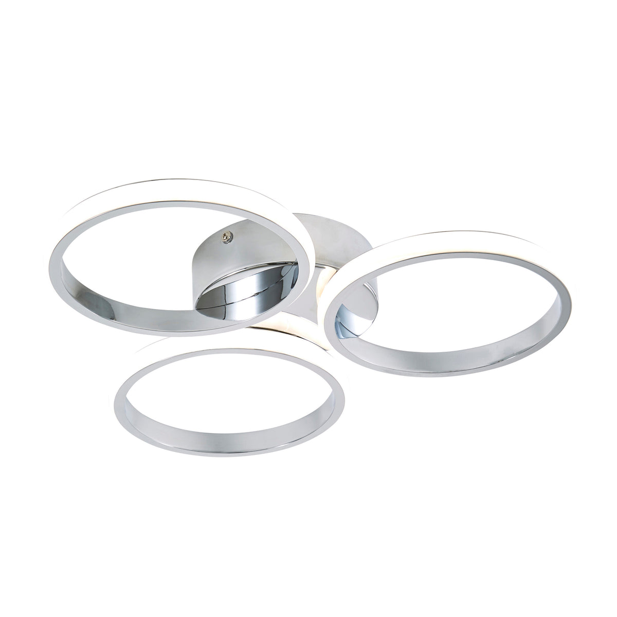 Chios LED Rings Bathroom Flush Ceiling Light, Chrome