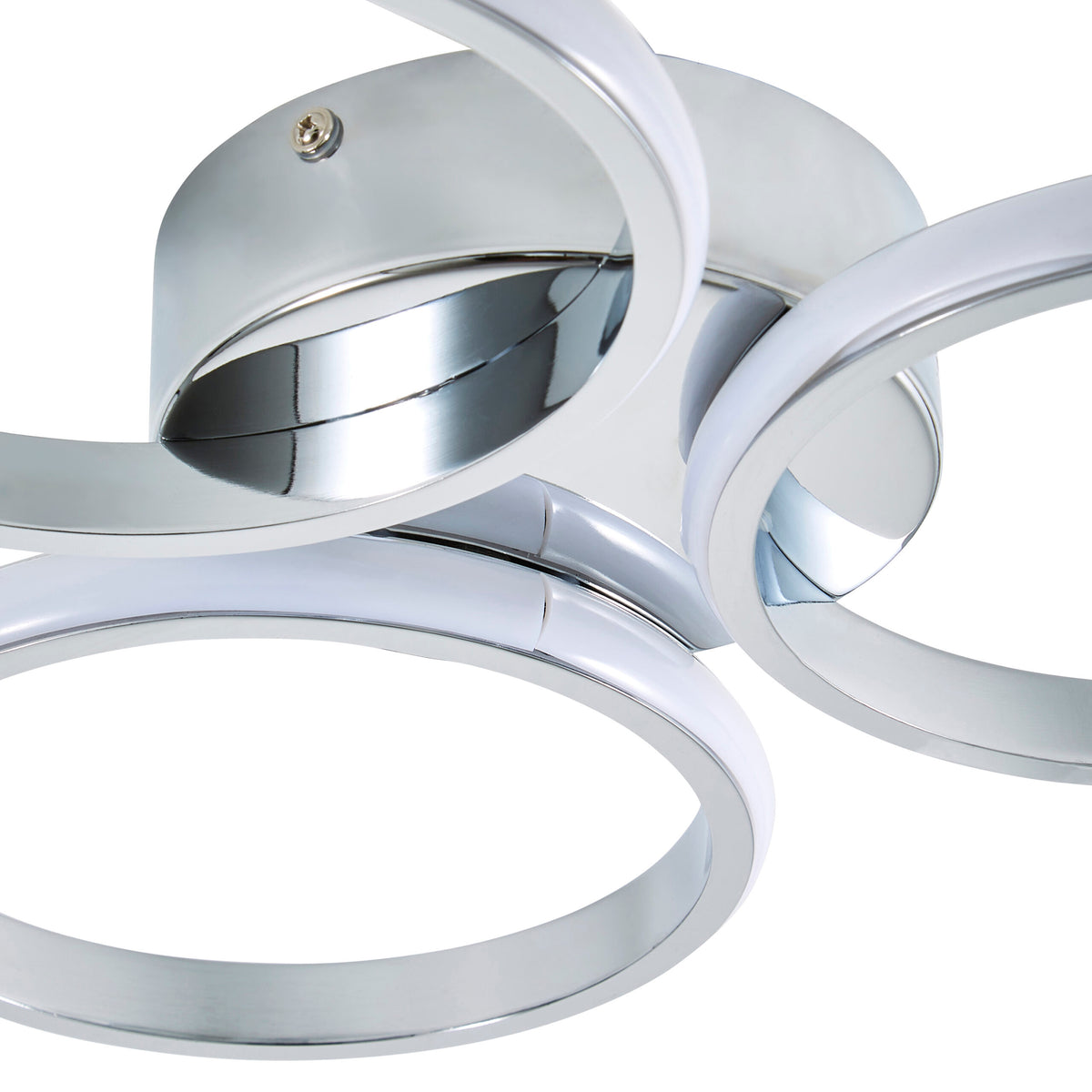 Chios LED Rings Bathroom Flush Ceiling Light, Chrome