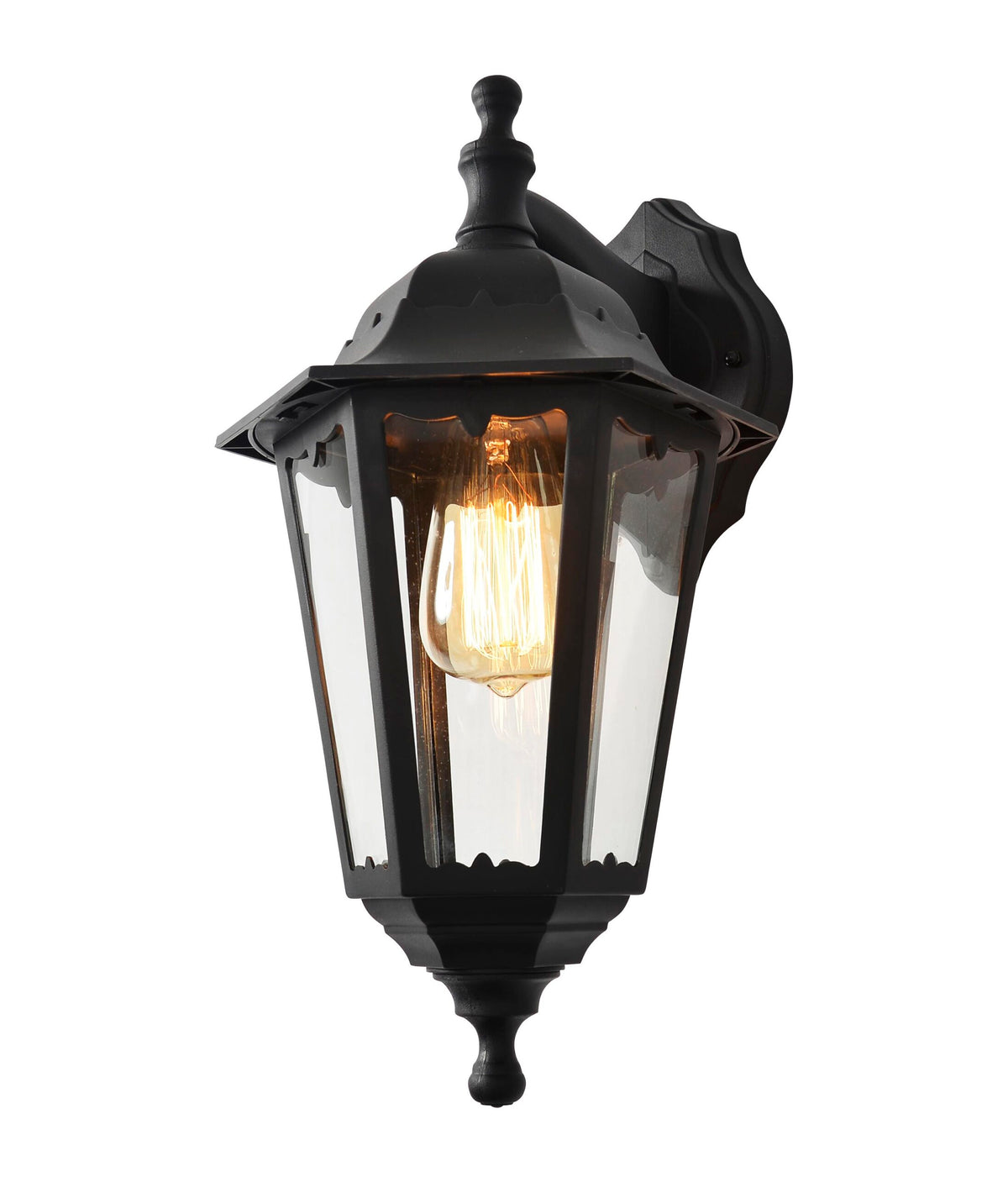 Bianca Outdoor Polycarbonate Wall Lantern, Black