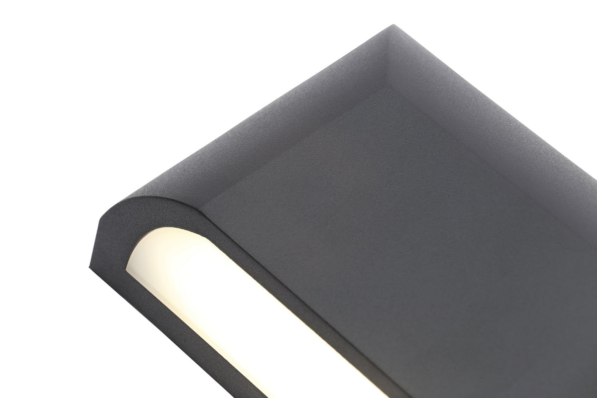 Poole Outdoor LED Rectangular Down Wall Light - Black