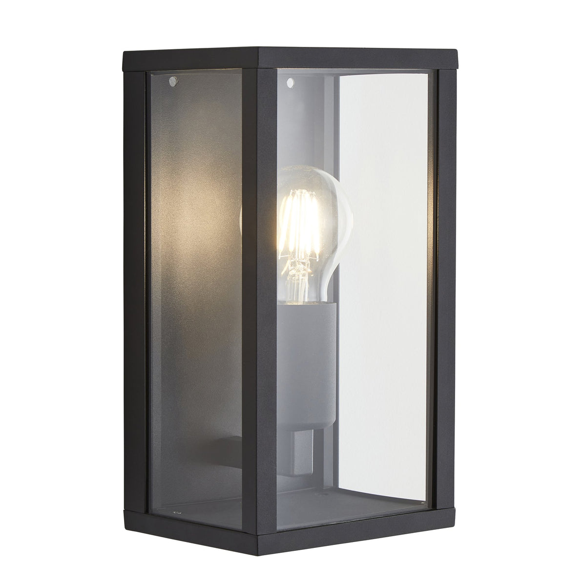 Chinon Outdoor Glass Panel Wall Light, Black