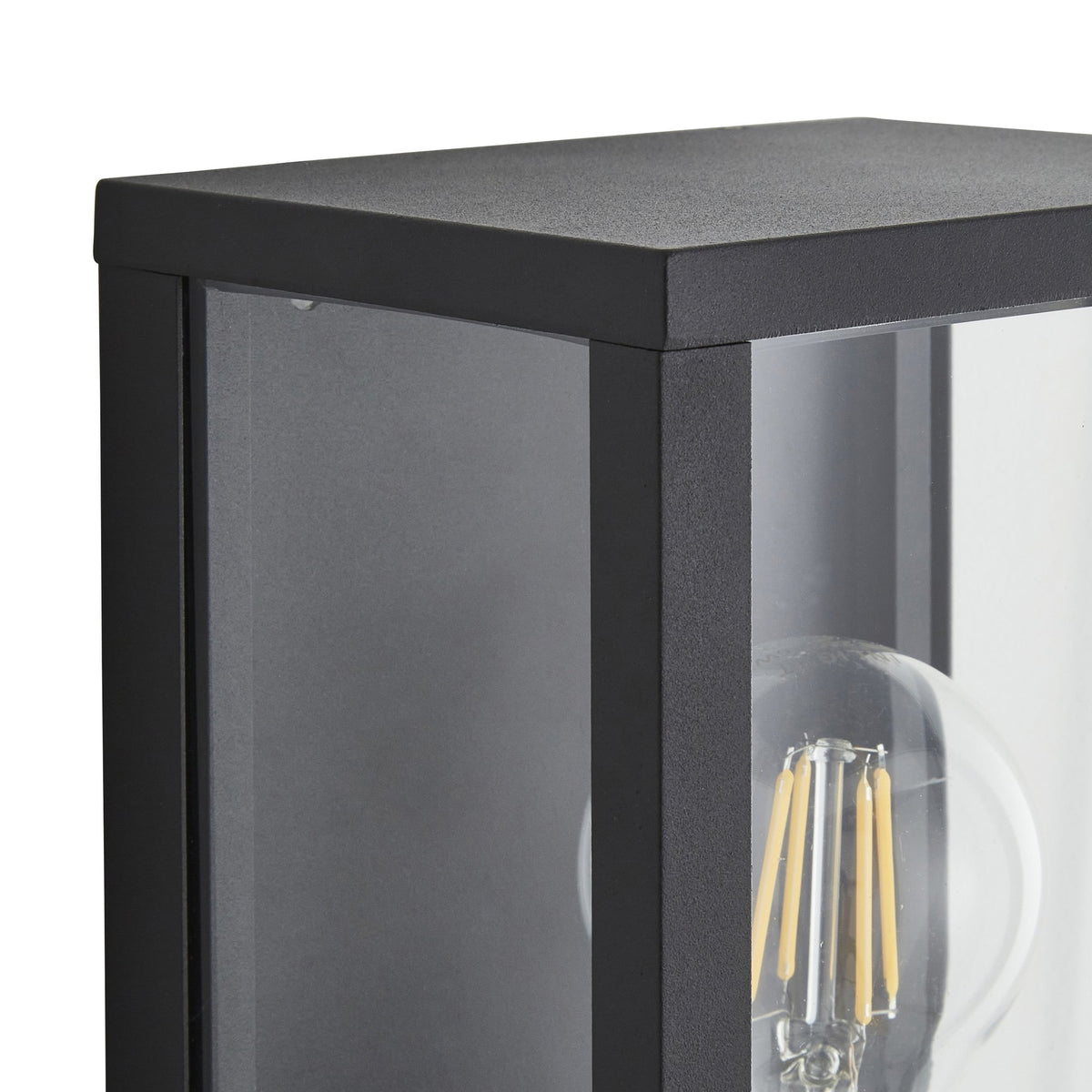 Chinon Outdoor Glass Panel Wall Light, Black