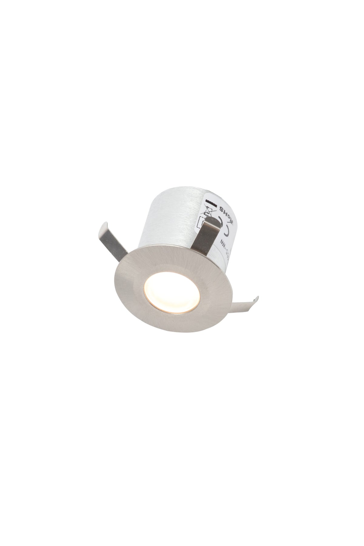 Ohio Circular Recessed Warm LED Kitchen Plinth and Outdoor Decking Light - Brushed Steel