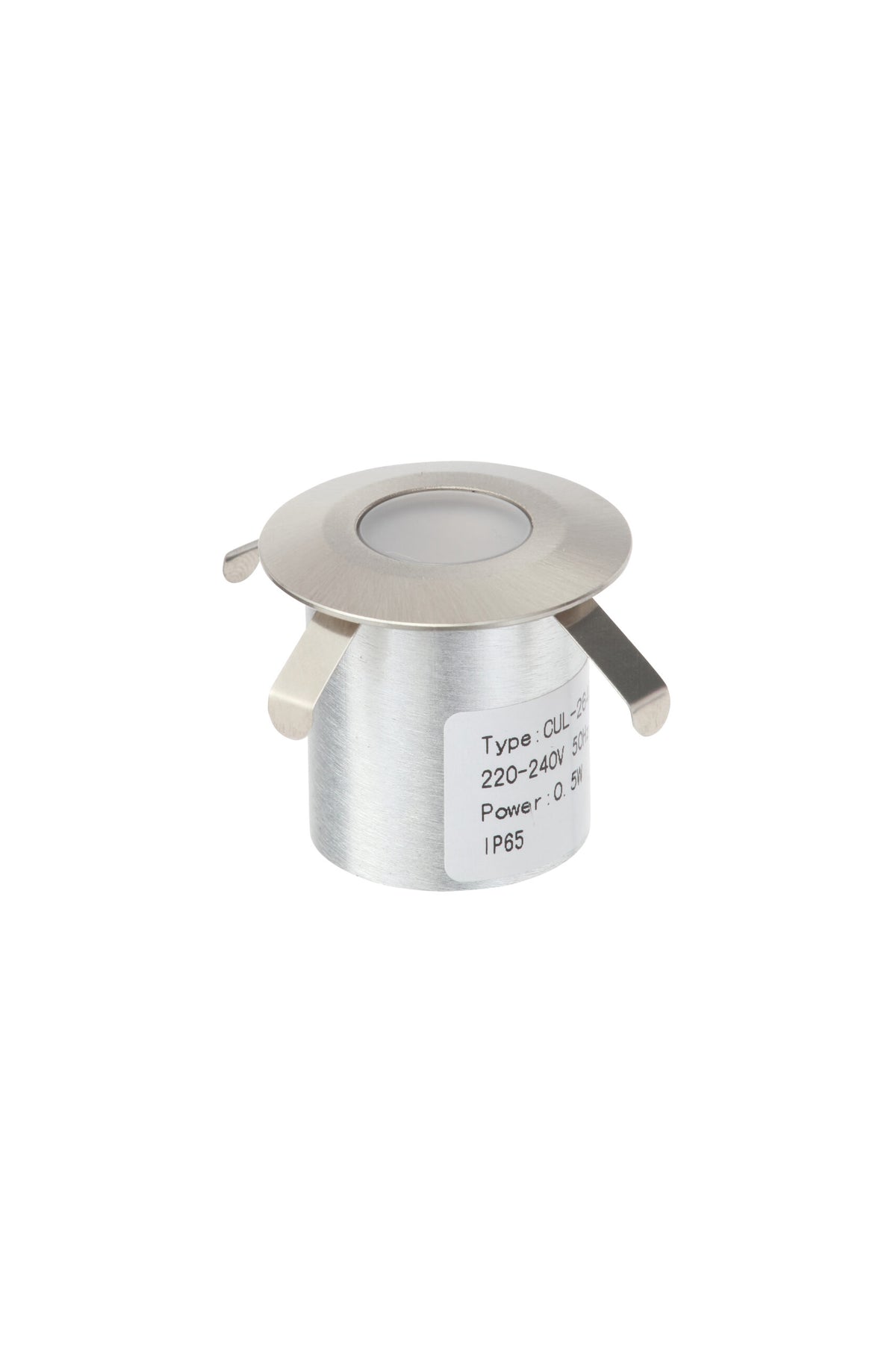Ohio Circular Recessed Warm LED Kitchen Plinth and Outdoor Decking Light - Brushed Steel