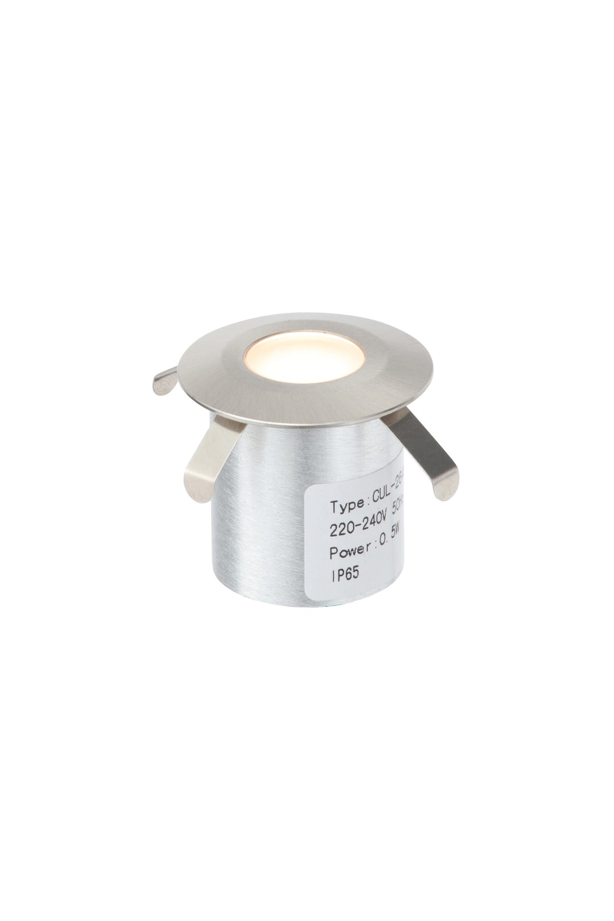 Ohio Circular Recessed Warm LED Kitchen Plinth and Outdoor Decking Light - Brushed Steel