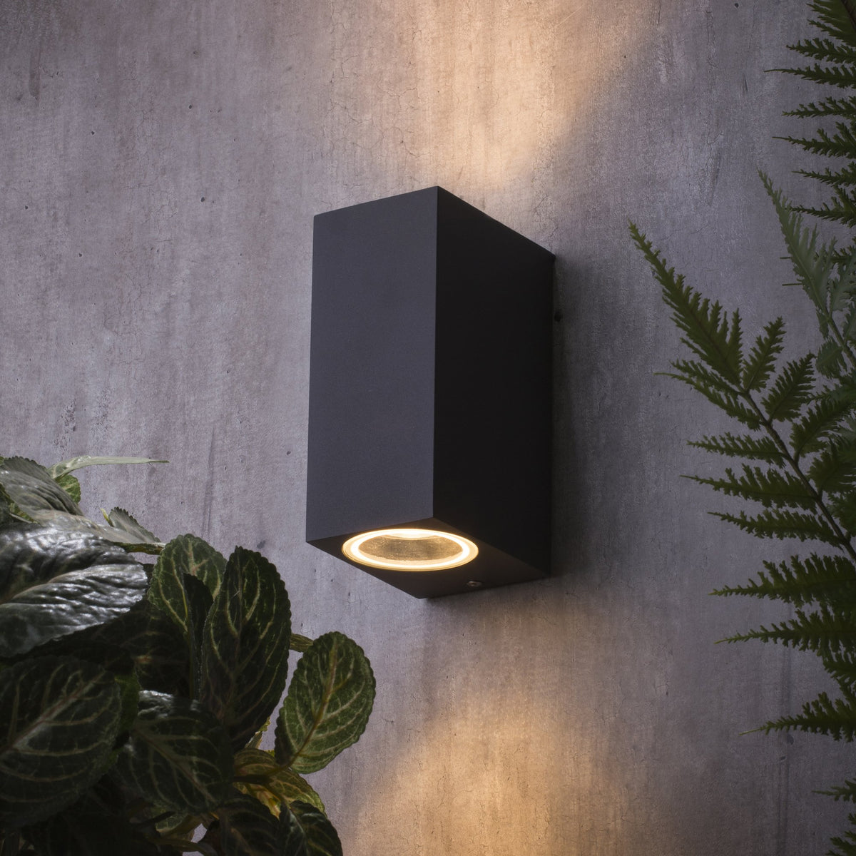 Fleet Outdoor Square Wall Light, Anthracite