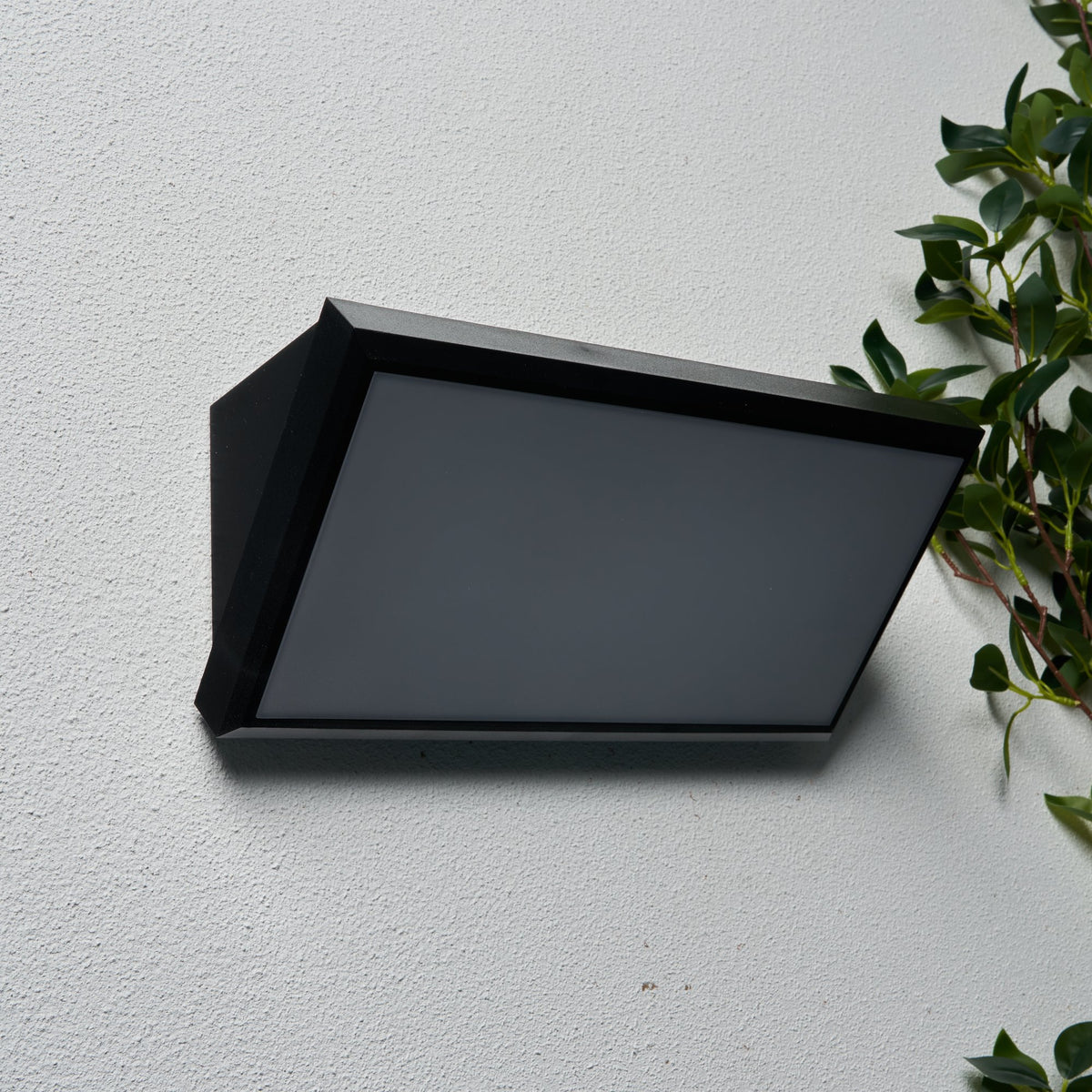 Luton Outdoor LED Wedge Design Wall Light, Black