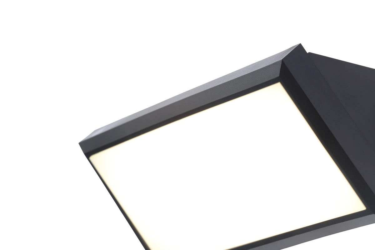 Luton Outdoor LED Wedge Design Wall Light, Black