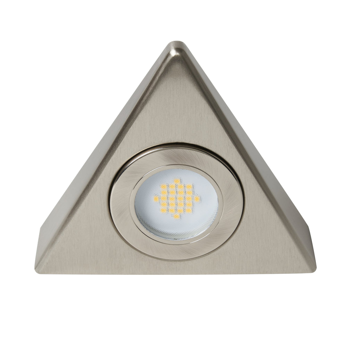 Fonte Triangular Warm White LED Under Kitchen Cabinet Light - Satin Nickel