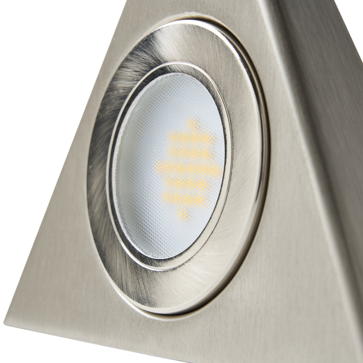 Fonte Triangular Warm White LED Under Kitchen Cabinet Light - Satin Nickel