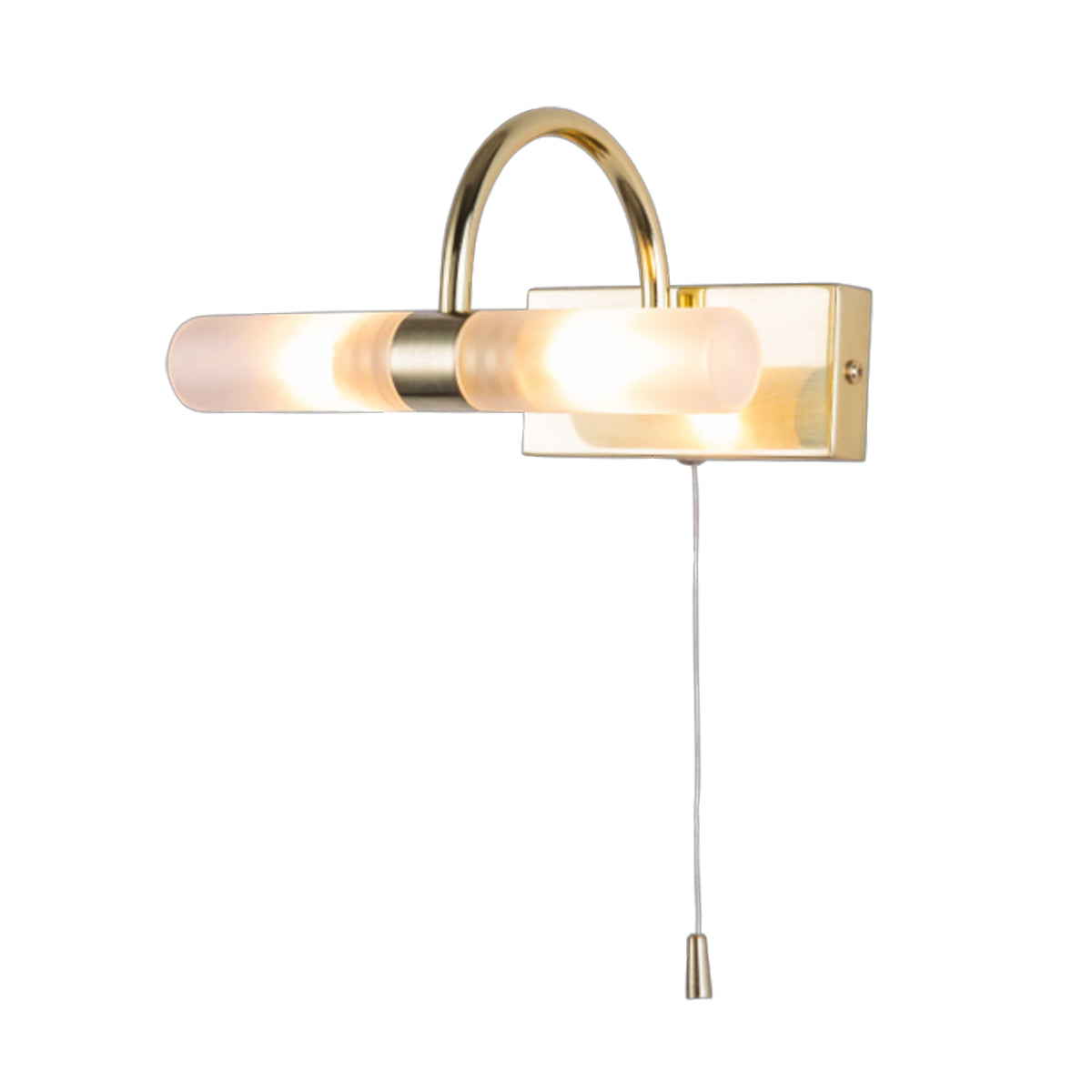 Corvus Bathroom Wall Light, Satin Brass