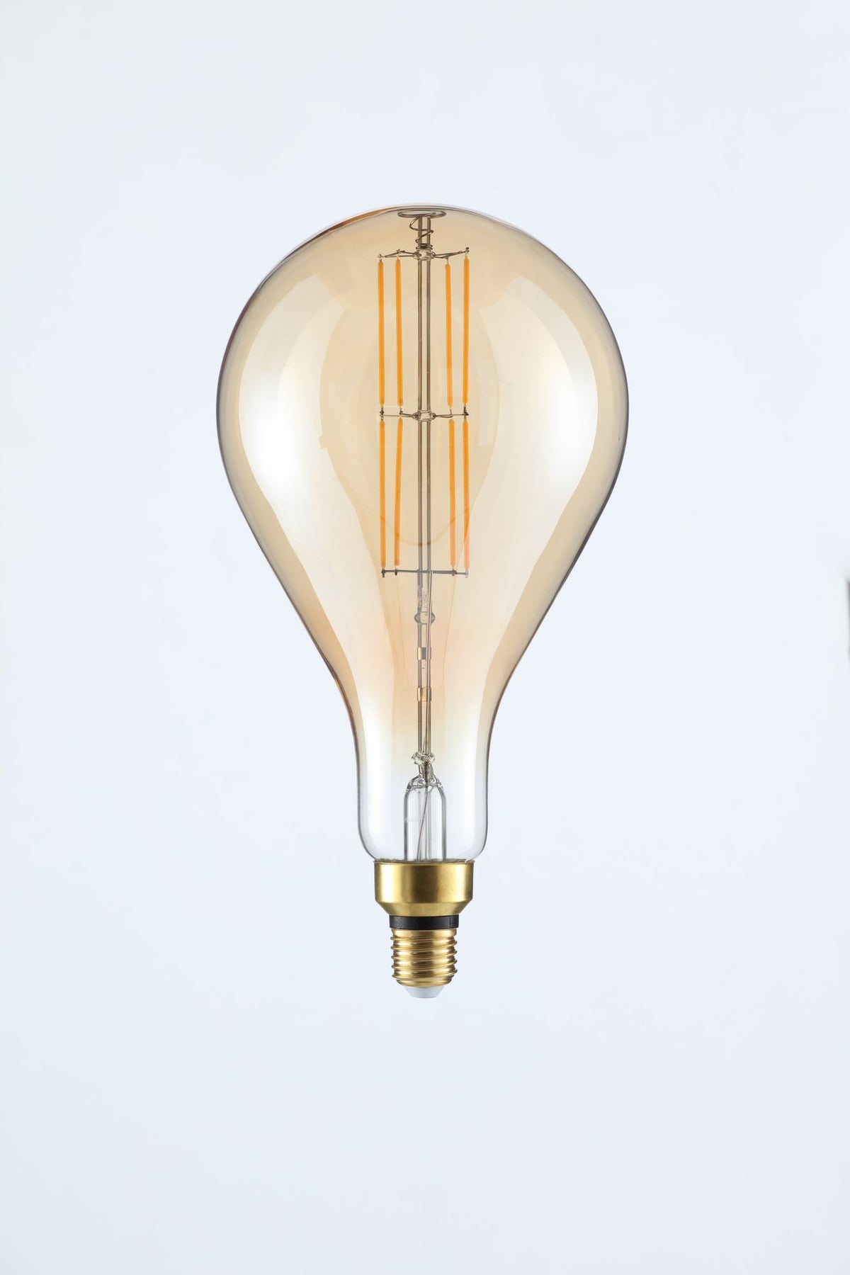 6 Watt LED E27 Edison Screw Oversized Filament Pear Bulb - Amber