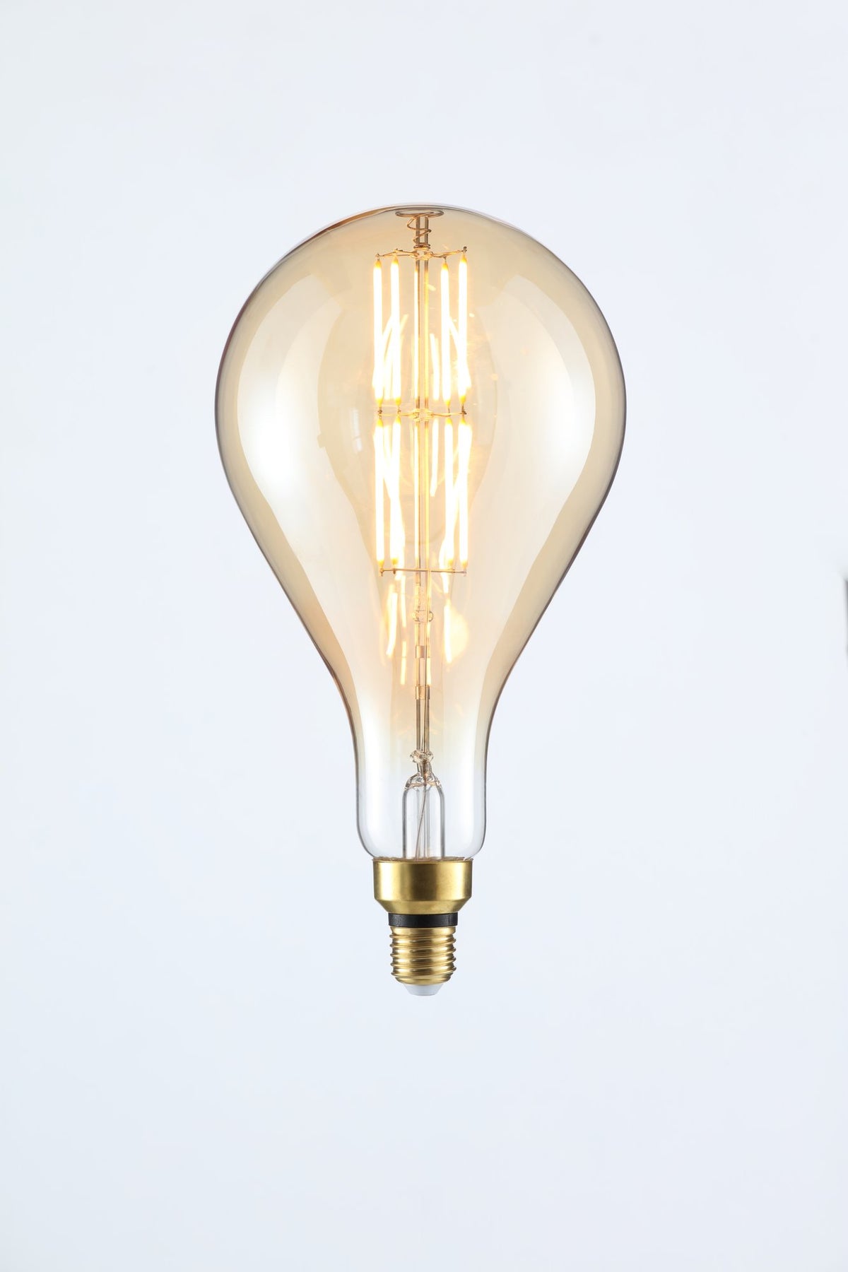 6 Watt LED E27 Edison Screw Oversized Filament Pear Bulb - Amber