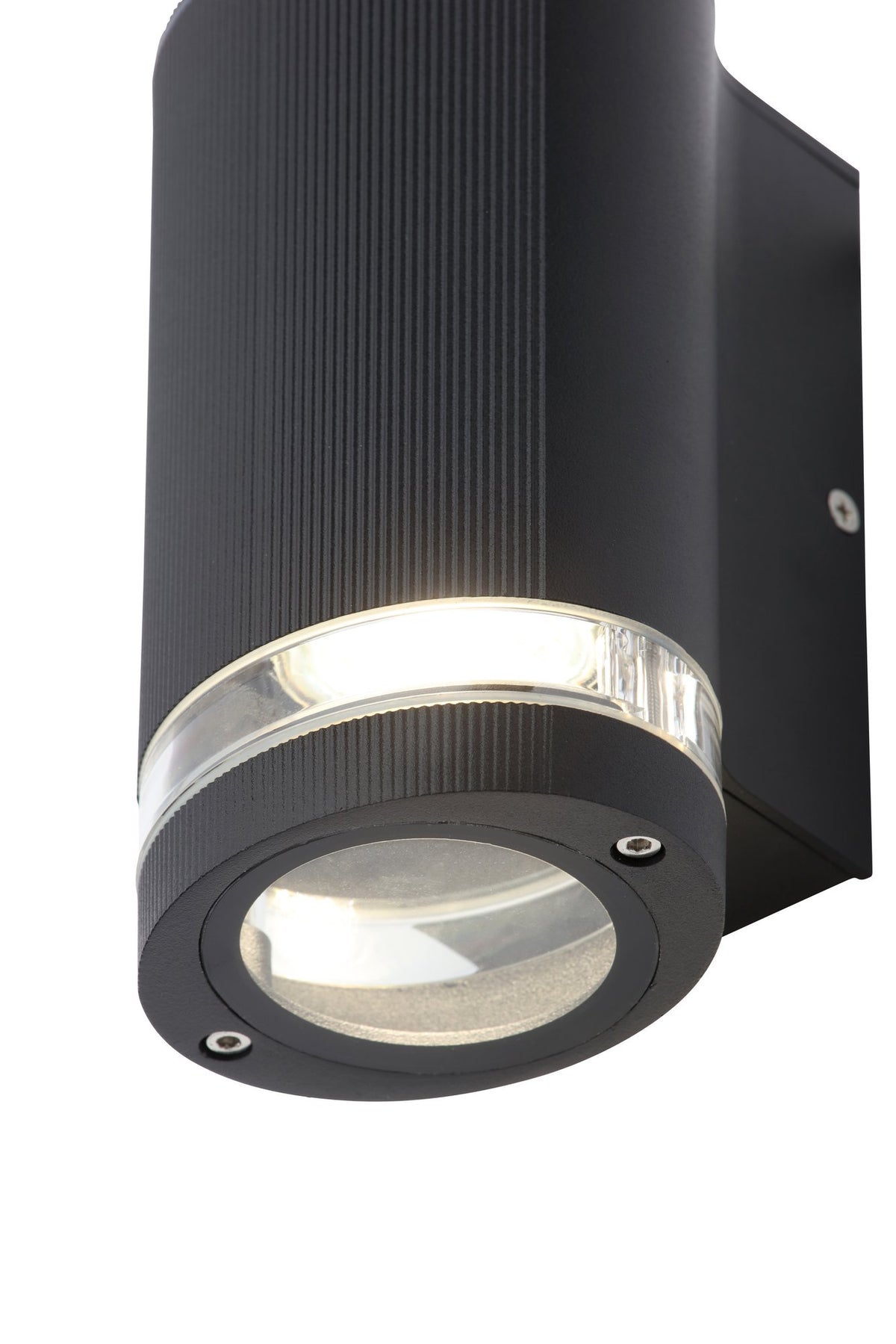 Helix Outdoor Cylinder Wall Light, Black
