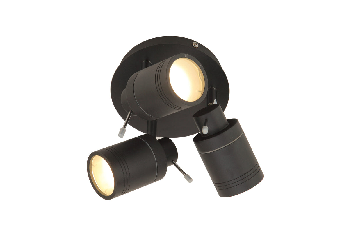 Scorpius Bathroom Ceiling Spotlight Plate, Matt Black