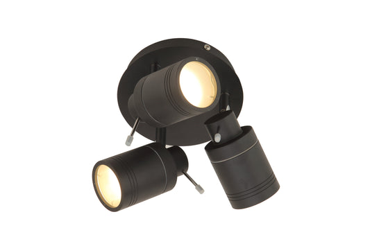Scorpius Bathroom Ceiling Spotlight Plate, Matt Black