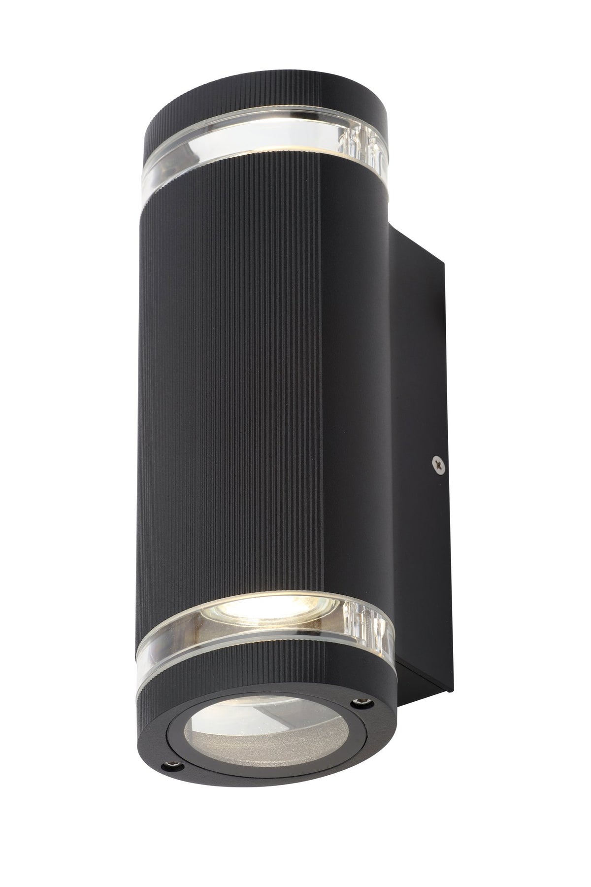 Helix Up and Down Outdoor Cylinder Wall Light, Black