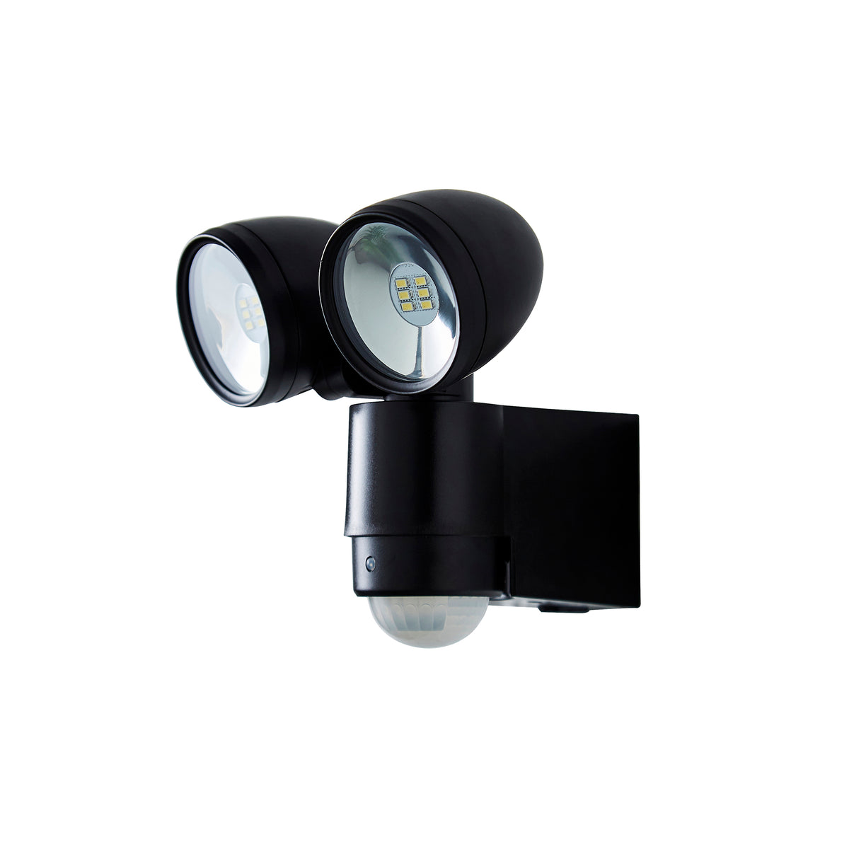 Sirocco 2 Light LED Security Spotlight with PIR Sensor - Black