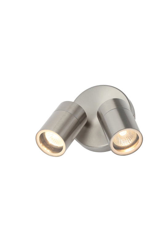 Leto Twin Outdoor Wall Light, Stainless Steel