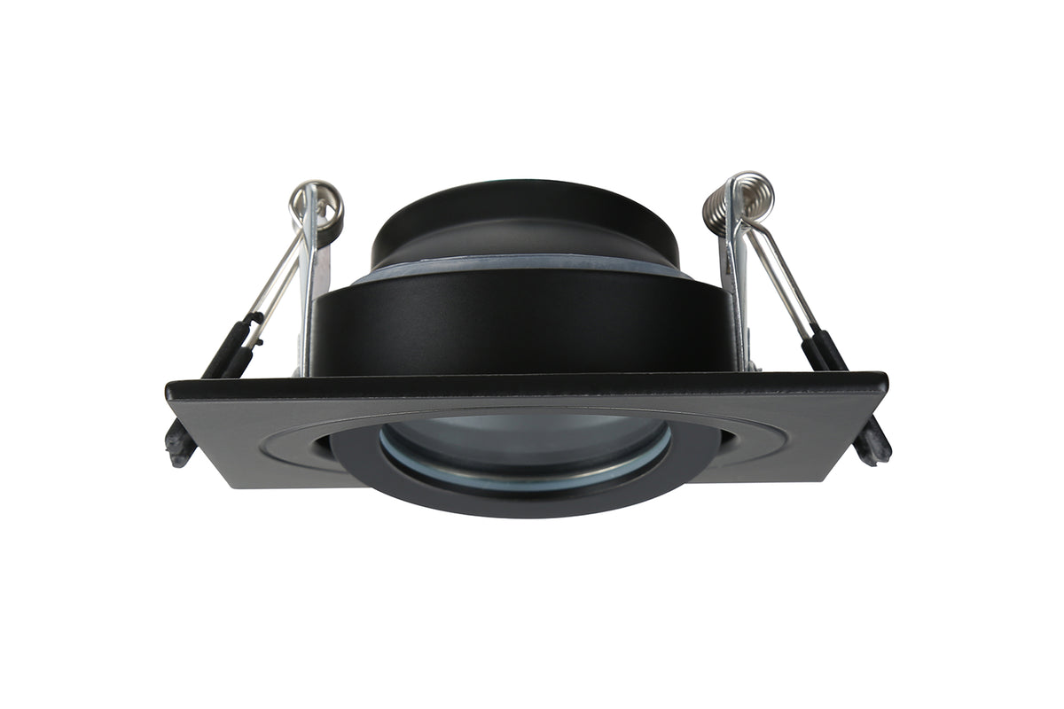 Cali Square IP65 Tiltable Downlight, Matt Black