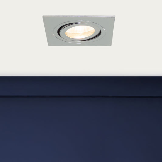 Cali Square IP65 Tiltable Downlight, Chrome