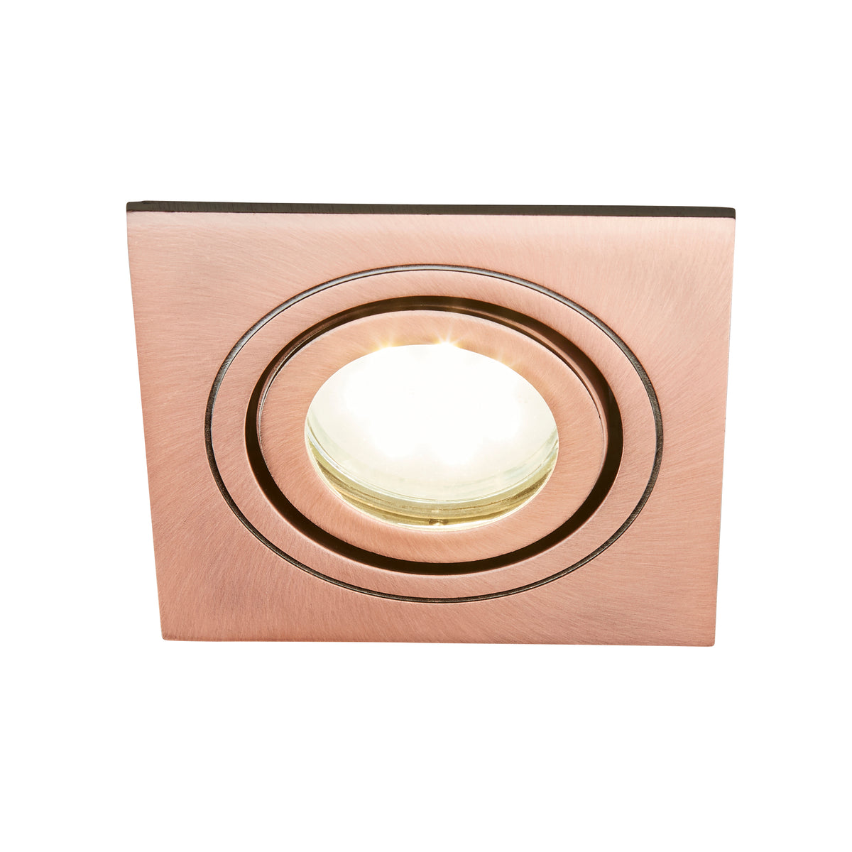 Cali Square IP65 Tiltable Downlight, Brushed Copper