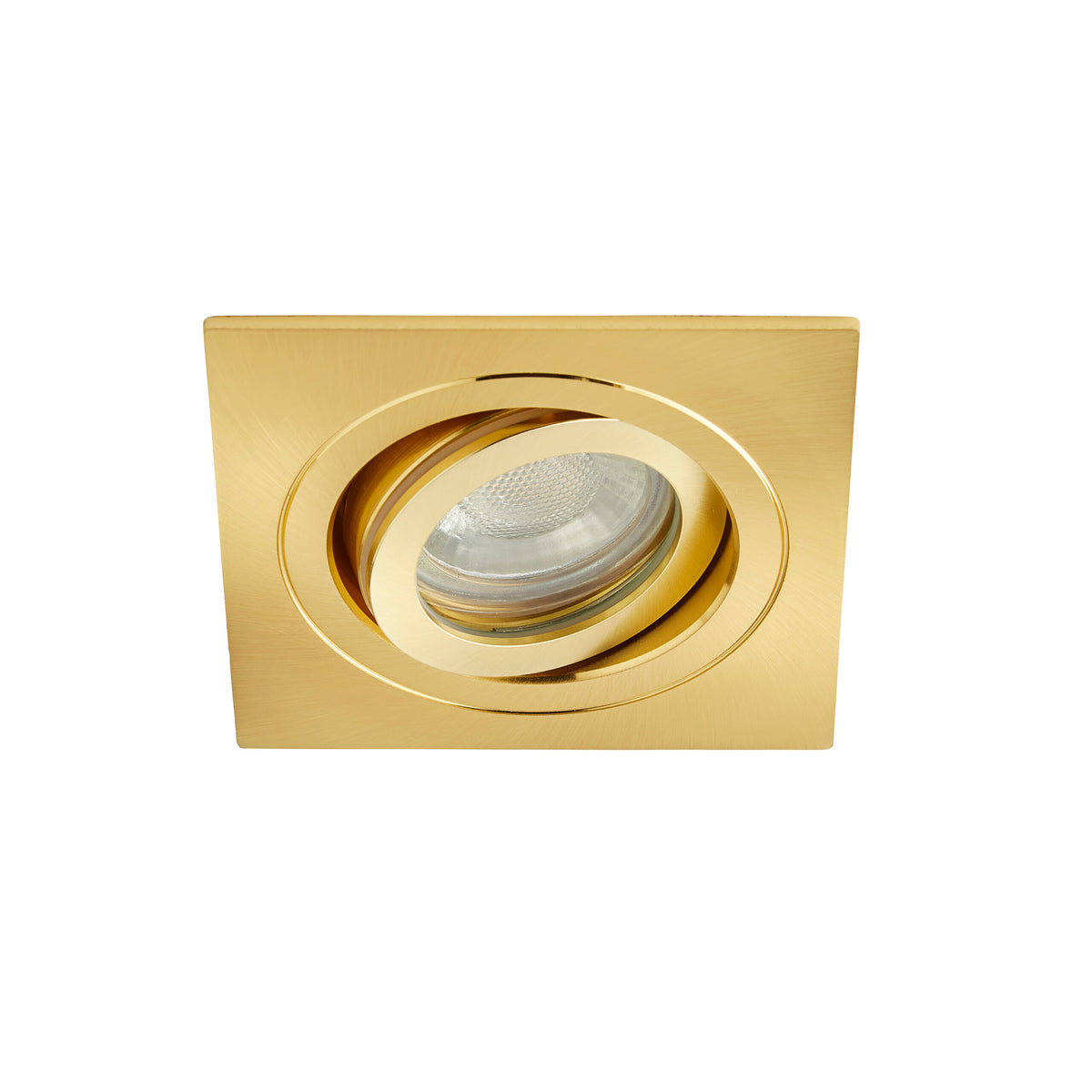 Cali Square IP65 Tiltable Downlight, Satin Brass